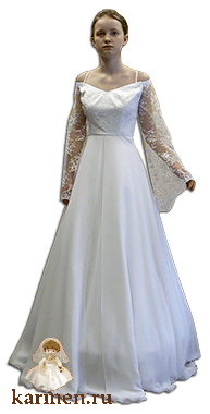 Белое платье, модель 172 лебедь