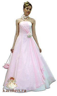 Вечернее платье, модель 037, розовое