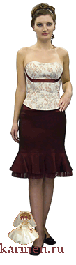Коктейльное платье, модель 215-007, бордовое с золотом