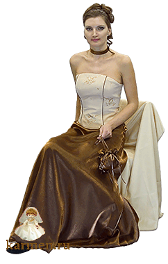 Вечернее платье, модель 015, коричнево-золотое