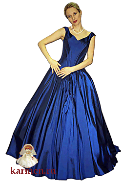 Большого размера платье, модель 191, синее