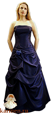 Черное платье, модель 215-209, темно-синее
