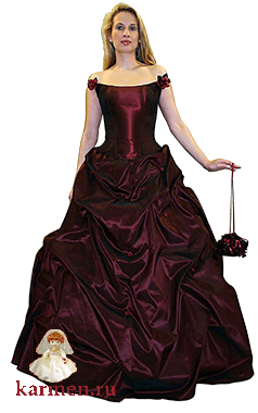 Выпускное бордовое платье, модель 148