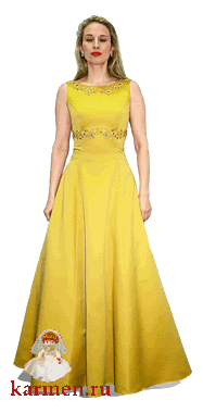 Вечернее платье, модель 086, золотое