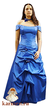 Вечернее платье, модель 215-209, синее