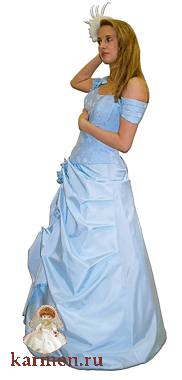Выпускное платье, модель 215-209, нежно-голубое