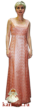 Выпускное платье, модель 001гп, персиковое