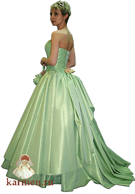 Свадебное салатовое платье, модель 203